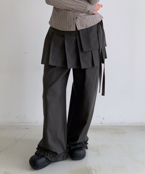 「MEMECLE」 パンツ FREE グレー レディース_画像9