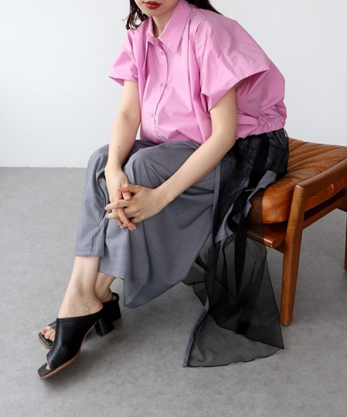 Cepica（セピカ） ワイドパンツ パンツ メッシュワーク2フェイスパンツ