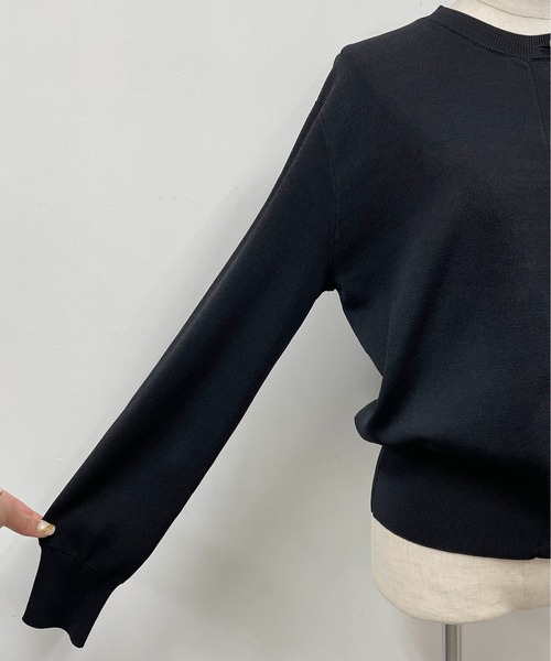 「PICCIN PERLA」 ニットカーディガン M ダークブルー レディース_画像7