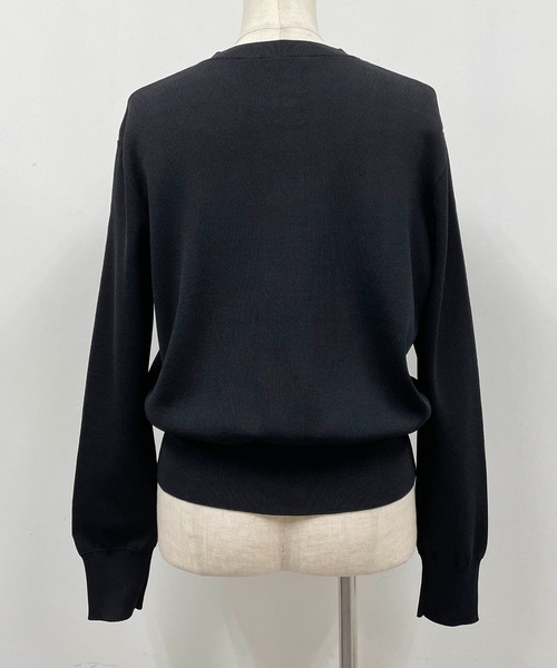 「PICCIN PERLA」 ニットカーディガン M ダークブルー レディース_画像9
