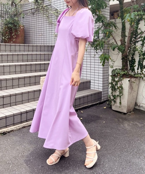 「one after another NICE CLAUP」 半袖ワンピース FREE インディゴブルー レディース_画像9
