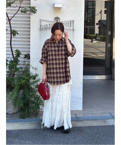 ロング スカート ラッセルレースギャザーボリュームスカート | titivate | 18