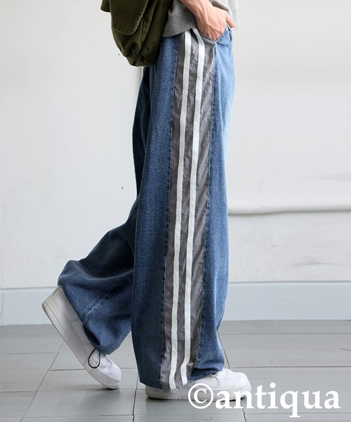 「antiqua」 デニムパンツ LARGE ブルー レディース_画像4