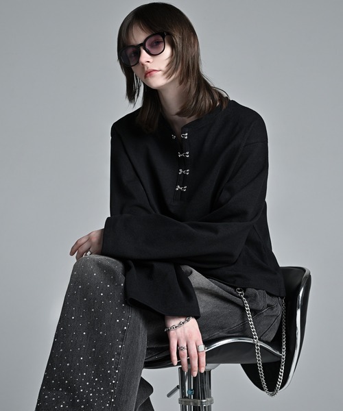 ADRER（アドラー） ヘンリーネック tシャツ Short Length Hook long-T