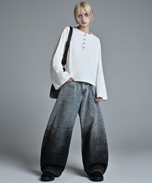 ADRER（アドラー） ヘンリーネック tシャツ Short Length Hook long-T