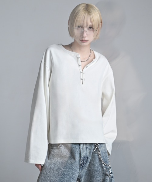 ADRER（アドラー） ヘンリーネック tシャツ Short Length Hook long-T
