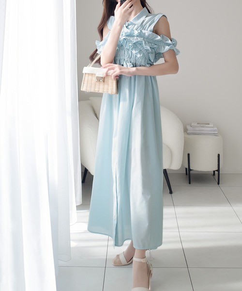 「mily bilet」 シャツワンピース MEDIUM ブルー レディース_画像2