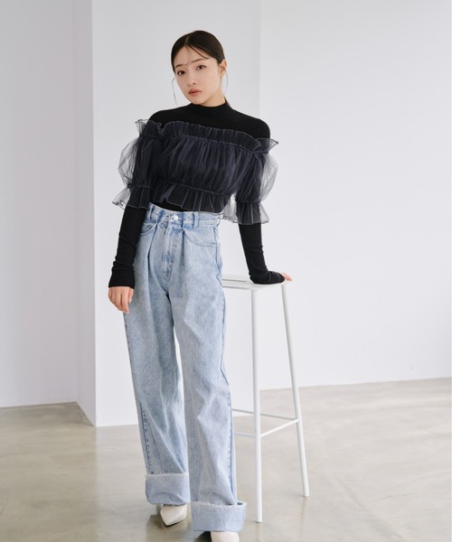「SNIDEL」 デニムパンツ 0 ブルー レディース_画像4