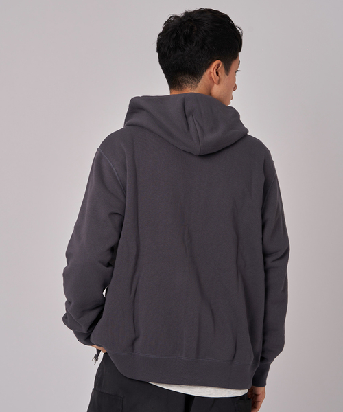 「LOOPWHEELER」 ジップアップパーカー MEDIUM チャコールグレー メンズ_画像9