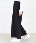 パンツ ゆったり幅広9分丈ガウチョパンツ レディースの詳細画像2