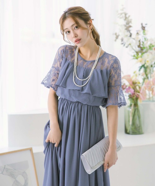 ワンピース　ドレス　タック　フレア　ロング レース　大きいサイズ　2XL 楽天市場】4color レディース 大きいサイズ 総レース