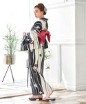 浴衣 浴衣セット レディース モノトーン×桜 ...の詳細画像3