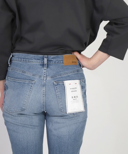 ジーンズ デニム デニムパンツ 「D.M.G. / ディーエムジー」 11ozストレッチ アンクルデニム レディースの画像