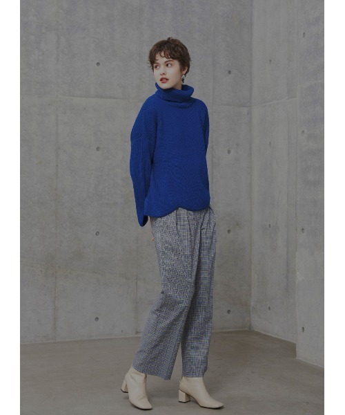 COEL スラックス パンツ チェックワイドパンツ レディース