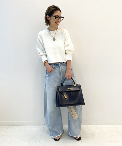 plage sesia ショートドルマンプルオーバー plage ニット 「GIRL」SESIA ショートドルマンプルオーバー