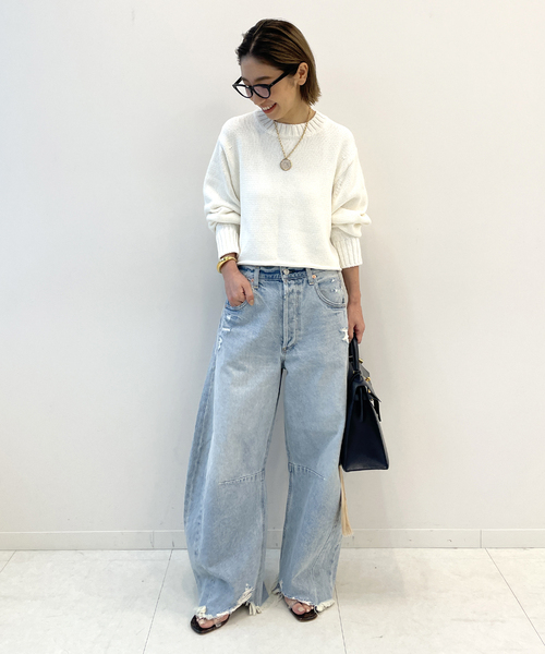 plage sesia ショートドルマンプルオーバー plage ニット 「GIRL」SESIA ショートドルマンプルオーバー
