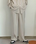 ワイドパンツ スラックス ダブルタック セミワ...の詳細画像1