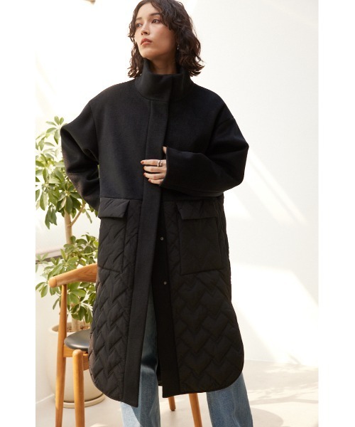 crie conforto コート アウター キルティングドッキングスタンドコート