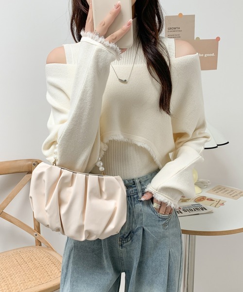 Lumignon オフショルダー タートルネック ニットセーター Lumignon オフショルダー タートルネック ニットセーター｜Yahoo