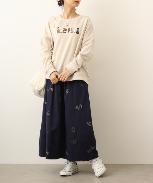 トレーナー スウェット EMAGO 森キャンプロゴ刺繍プルオーバー レディース Emago トレーナー スウェット EMAGO 森キャンプロゴ刺繍プル