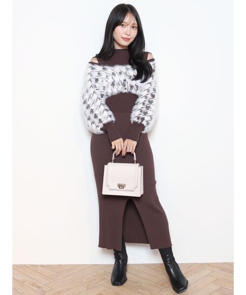 MERCURYDUO ワンピース 2WAYジャガードカーデドッキングニット