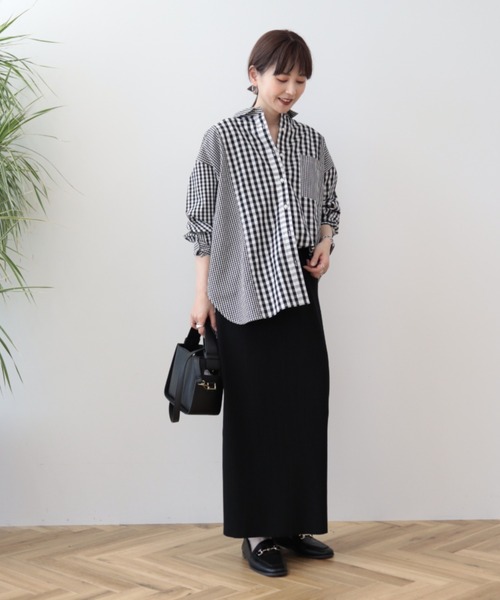 マルチサイズ ブラウス シャツ オーバーフィットシャツ レディース MINERTE ブラウス シャツ 「MINERTE」layered stripe shirt