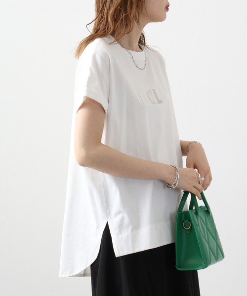 Anna Nicola tシャツ ロゴ刺繍カットソーPO レディース