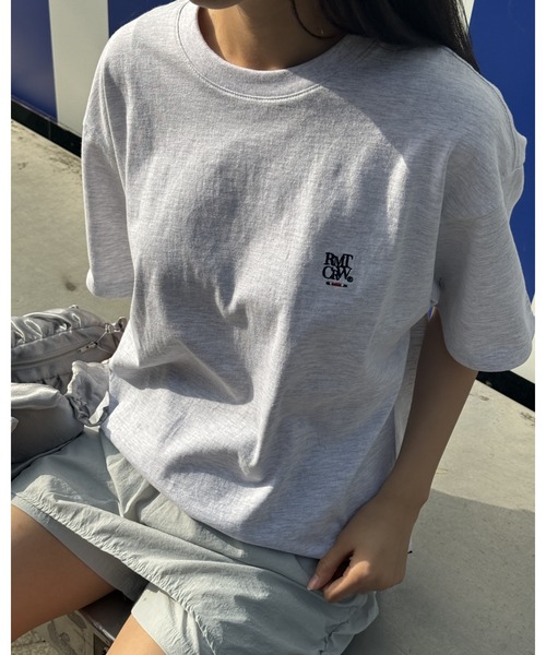 ★24SS新作★ROMANTIC CROWN★BACK POINT BLUE FLOWER TEE SHIRT BACK POINT BLUE FLOWER TEE SHIRT_BLACK | ROMANTIC CROWN