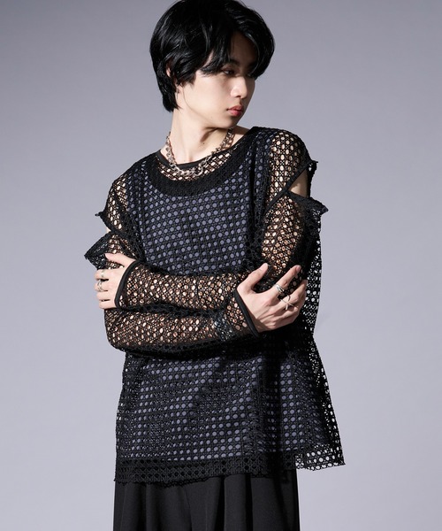 Ellno Loset（エルノロゼット） tシャツ 2wayカットアウトメッシュPO