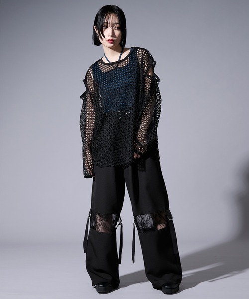 Ellno Loset（エルノロゼット） tシャツ 2wayカットアウトメッシュPO