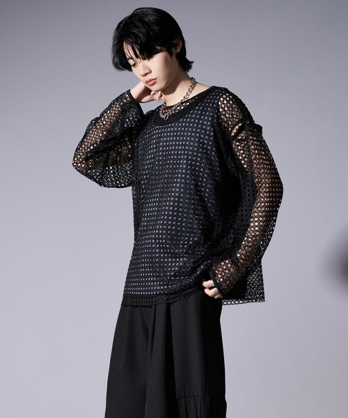 Ellno Loset（エルノロゼット） tシャツ 2wayカットアウトメッシュPO
