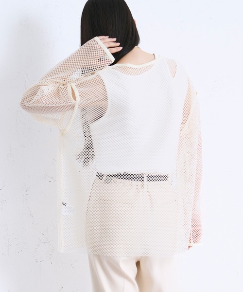 【狐独】メッシュデザインジップフーディ Ellno Loset Ellno Loset tシャツ 「狐独」ジップデザインロゴプリントT