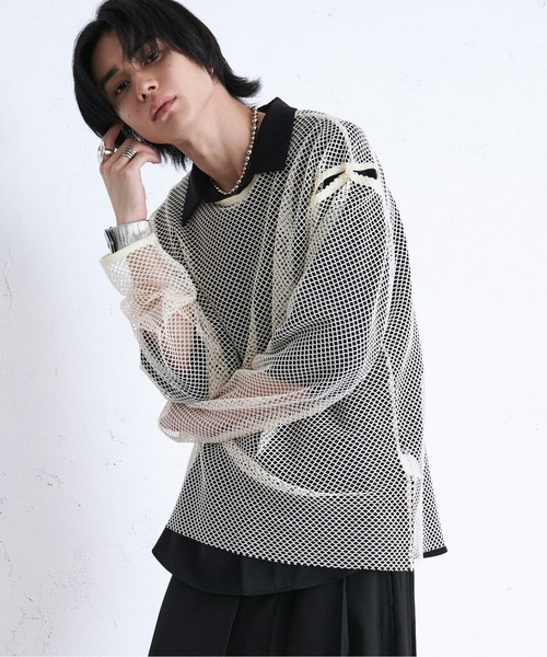 【狐独】メッシュデザインジップフーディ Ellno Loset 狐独】メッシュデザインジップフーディ Ellno Loset - メルカリ
