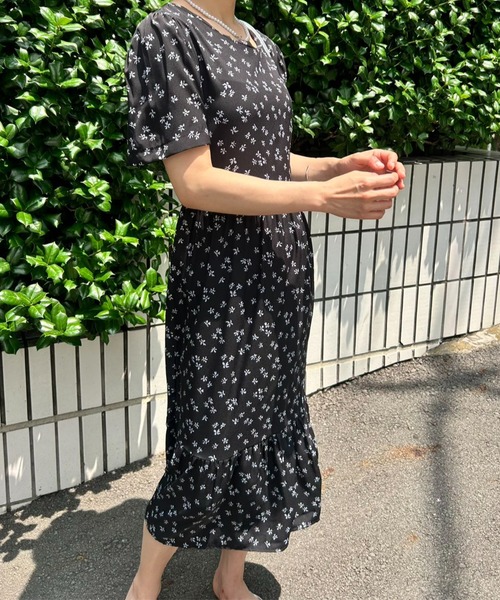 フレンチ レトロ フラワー ワンピース ゆったり ロング nr9767 ワンピース フレンチレトロフラワーワンピース : ZOZOTOWN Yahoo