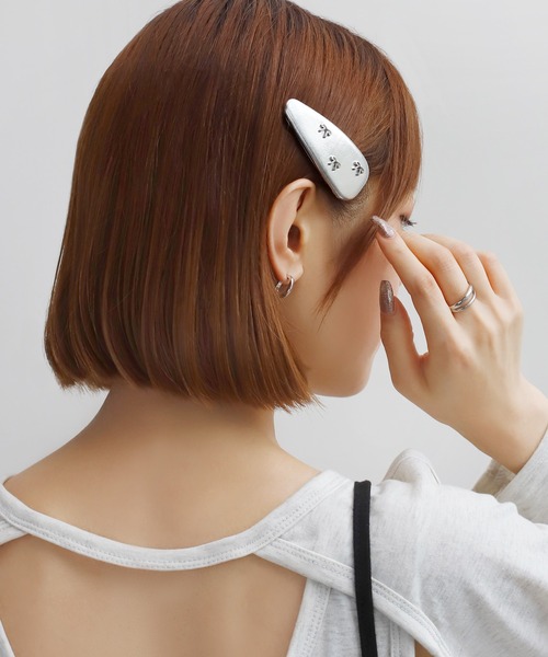 ANEMONE（アネモネ） ヘアピン ミニリボンレザー調ぱっちんピン