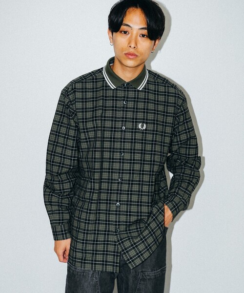 シャツ FRED PERRY 別注 リブカラー シャツ メンズ シャツ、カジュアル