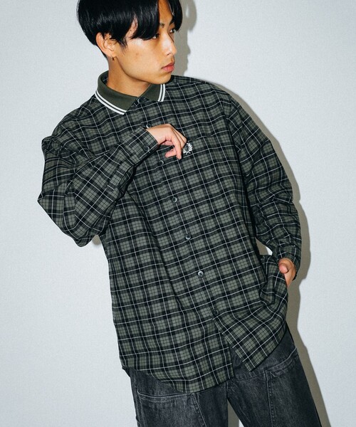 FRED PERRY シャツ / 別注 リブカラー メンズ : ZOZOTOWN Yahoo!店 