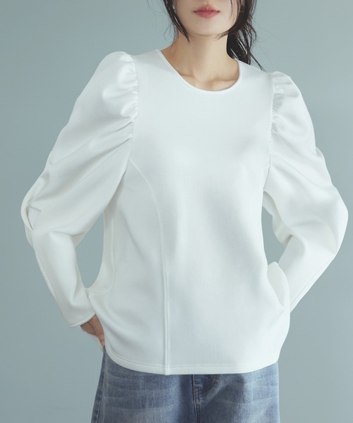 ELFRANK tシャツ ショルダーギャザートップス「洗える