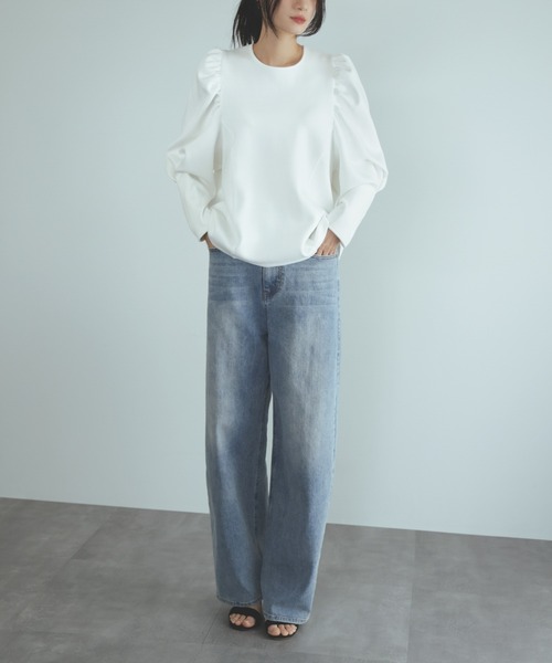 エルフランク ELFRANK ショルダーギャザートップス【洗える】 （ブラック） エルフランク ELFRANK ショルダーギャザートップス【洗える