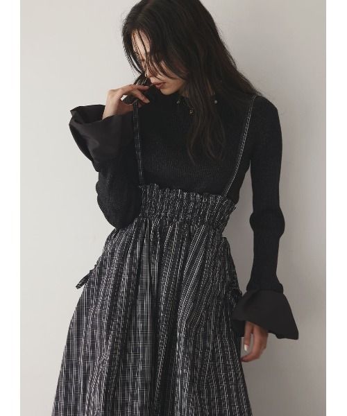 COEL（コエル） スカート シャーリングポケットサスペンダースカート