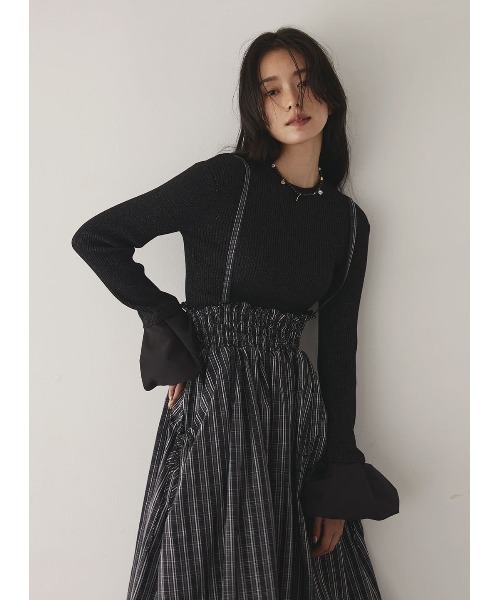 COEL（コエル） スカート シャーリングポケットサスペンダースカート