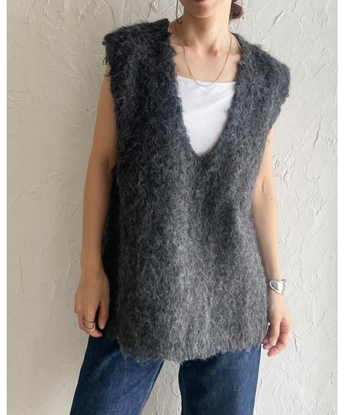ランキング2025 She's Closet ベスト ジレ オーバーサイズロング丈深Vネック トップス