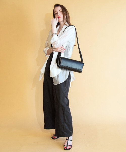 styiro ショルダーバッグ バッグ 横長ダックスフラップバッグ