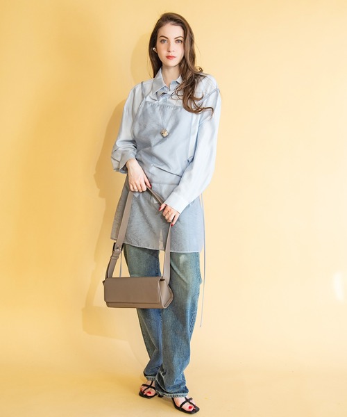 styiro ショルダーバッグ バッグ 横長ダックスフラップバッグ