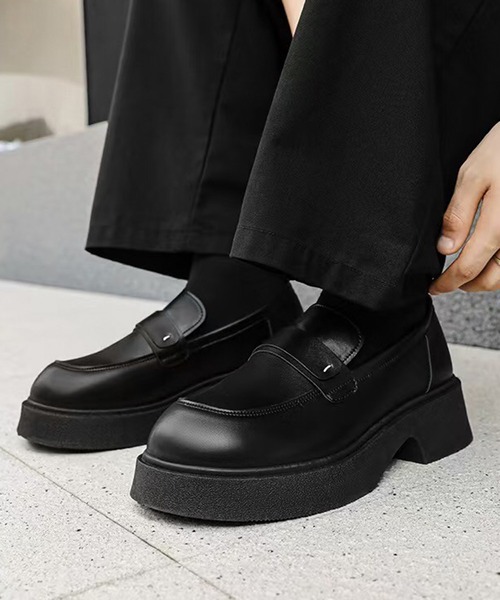 lus. ローファー 厚底ビットローファー レディース 7.5cmヒール