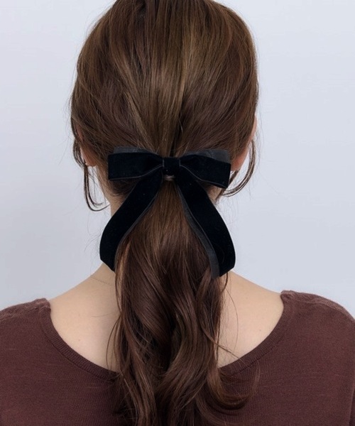 Heartdance（ハートダンス） ヘアクリップ ベロア×オーガンジーMIX