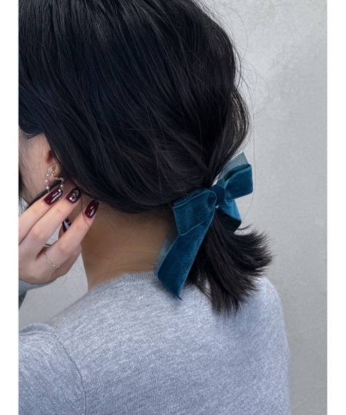 Heartdance（ハートダンス） ヘアクリップ ベロア×オーガンジーMIX