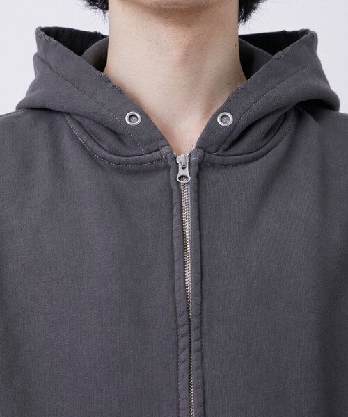 JieDa PIGMENT J LOGO ZIP UP HOODIE 黒 グレー JieDa パーカー PIGMENT J LOGO ZIP UP HOODIE メンズ