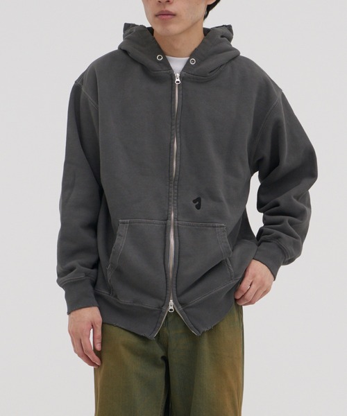 JieDa（ジエダ） パーカー 「別注」 PIGMENT J LOGO ZIP UP HOODIE