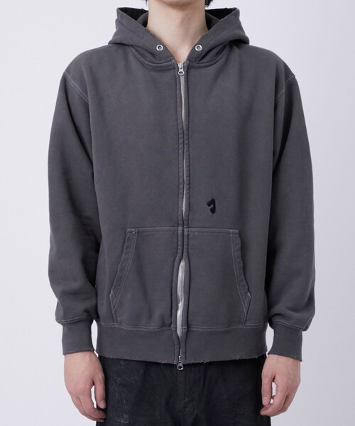 JieDa PIGMENT J LOGO ZIP UP HOODIE 黒 グレー PIGMENT J LOGO ZIP UP HOODIE（パーカー）｜Jieda（ジエダ）の